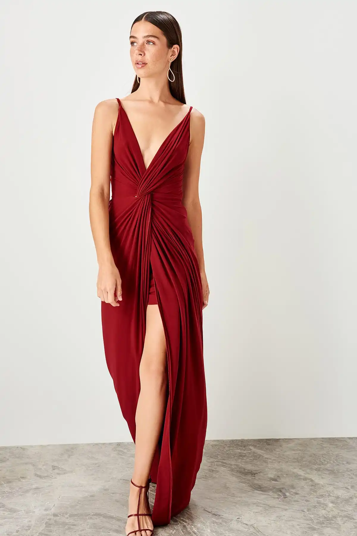 Trendyol ДРАПИРОВАННОЕ вечернее платье TPRSS19UT0099 | Свадьбы и торжества