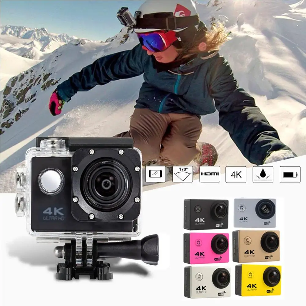 Водонепроницаемая Спортивная экшн камера 4K Ultra HD видеокамера наружное