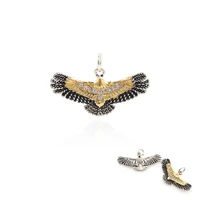micropav%c3%a9 diamond eagle pendant gold carving bracelet diy animal jewelry making supplies animal charm 17x27 3x2 2mm