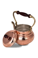 italian design handmade pure copper tea kettle lid 1000ml large coffee tea pot handcrafted pure copper hammered pure copper