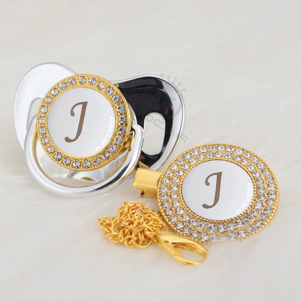 Набор красивых зажимов для соски и миокар с именем инициалами буквами J