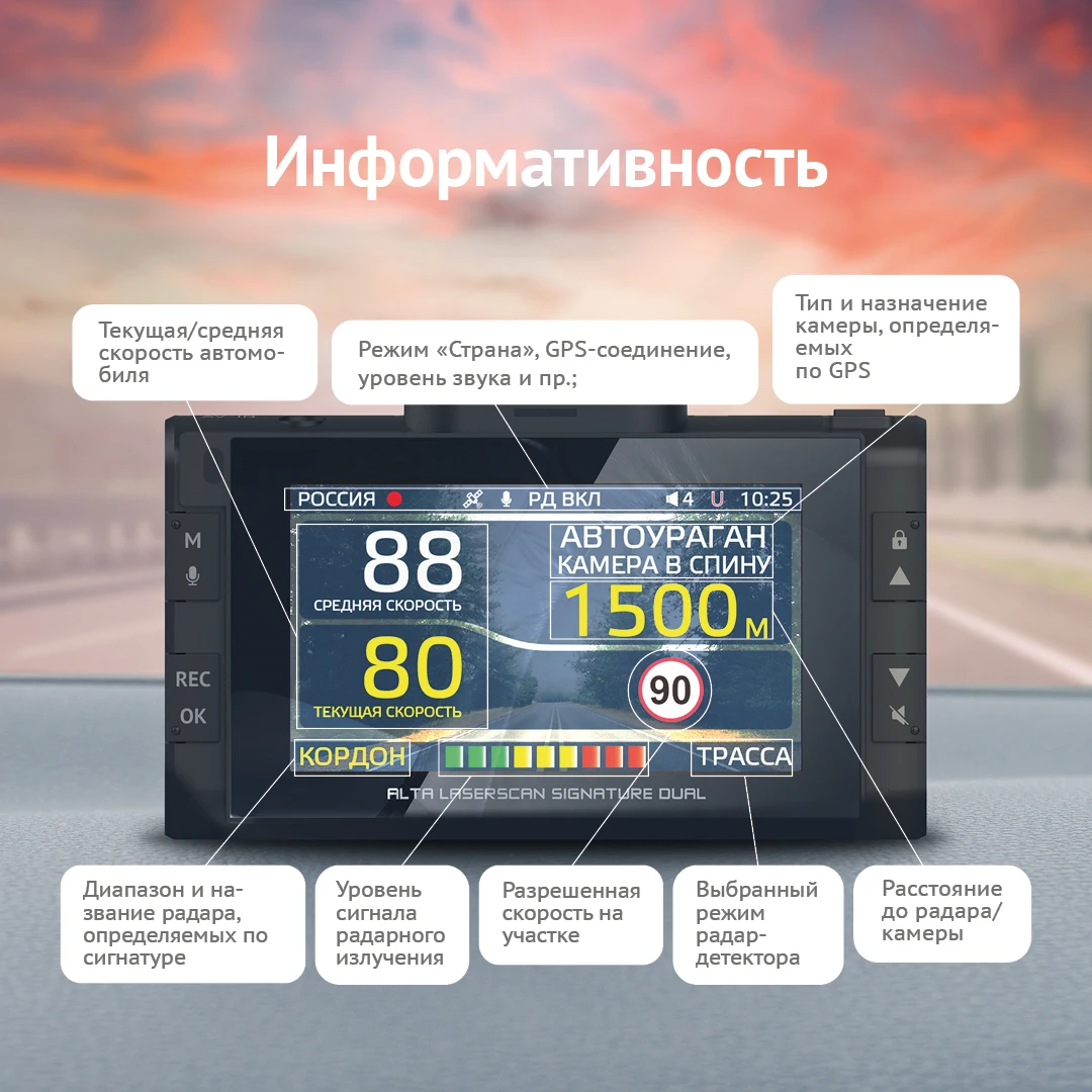 Ibox Alta LaserScan signature dual DVR with signal radar detector + rear view camera | Автомобили и мотоциклы
