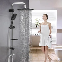 Aqua Grey Tepe Black Peak Shower Set shower cabin faucet set rainfall rain mixer towel swivel spout bathroom head Cabinet bathroom Robot