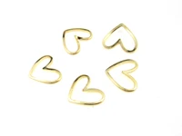 20pcs heart link connector heart findings gold earrings 13x11mm brass earring charm gold plated earring findings r1494