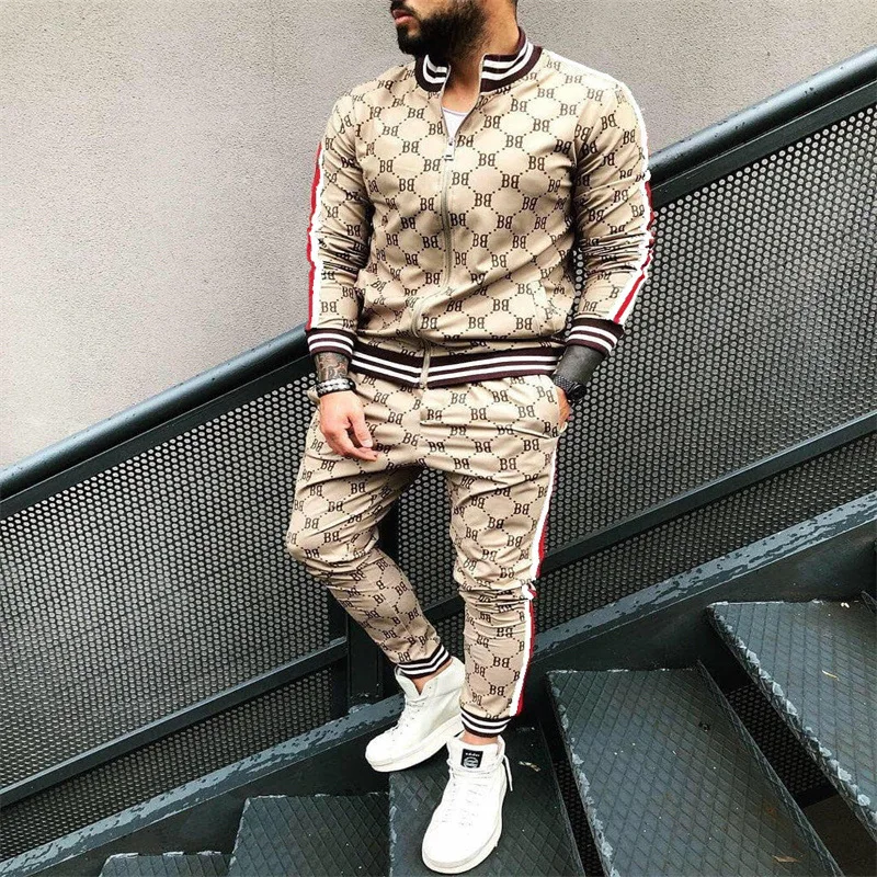 

Obrix Male Cool Trendy Sporty Set O-Neck Full Sleeve Jacket Elastic Waist Ankle Length Trousers Outerwear For Everyday