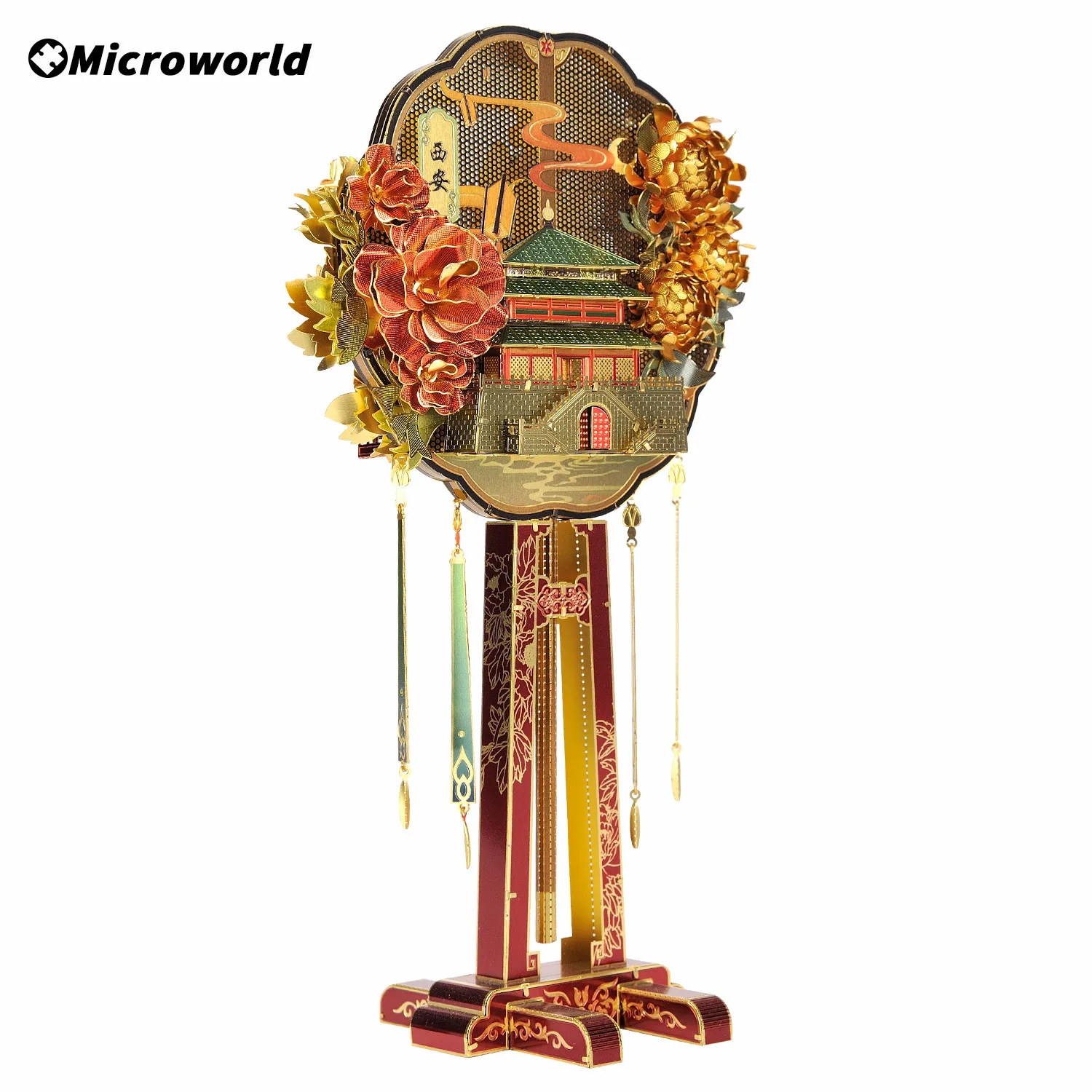 

Microworld 3D Metal Puzzle Kits Chinese Featured City Shanxi 3D DIY Jigsaw Laser Cut Puzzle Assemble Toy For Adult Chinese Style