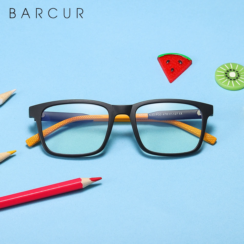 

BARCUR Computer Student Anti Blue Light Glasses TR90 For Myopia Game Eyewear UV400 Protection