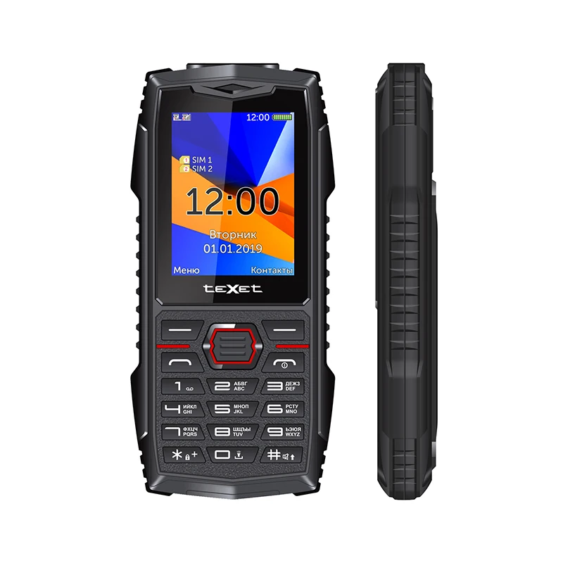 Protected rugged shockproof Push-button telephone mobile cheap cell phone teXet TM-519R IP68 waterproof and dust proof | Мобильные