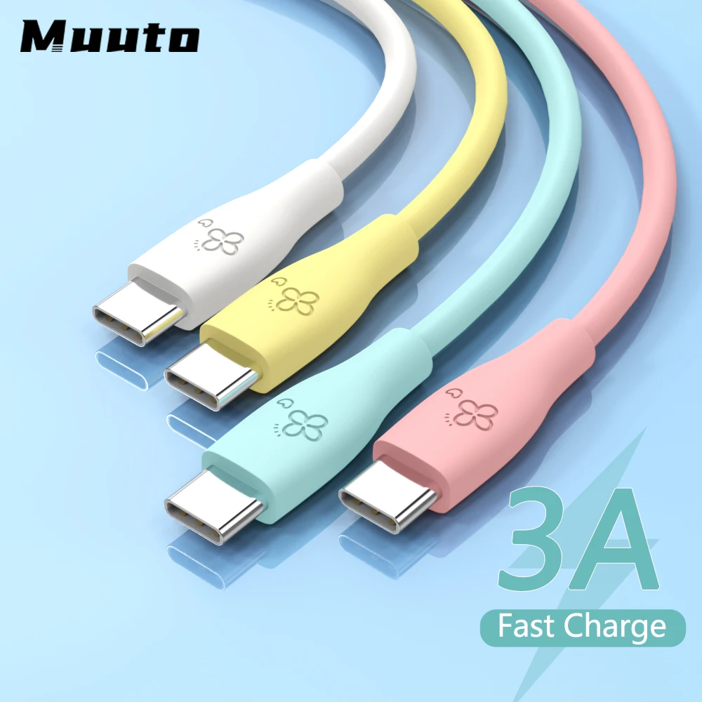 

Muuto USB C Cable Type C Charge Cable for Xiaomi Note 11 Pro Samsung S21 Phone 3A QC3.0 USB Charger Wire Cord