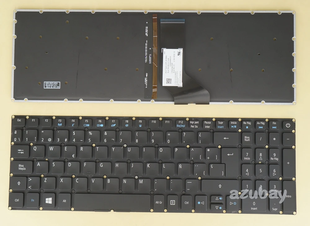 Испанская клавиатура для ноутбука Acer Aspire E5 553 V3 574 574G 574TG 575 575G 575T 575TG V5 591G VN7 572 572G со
