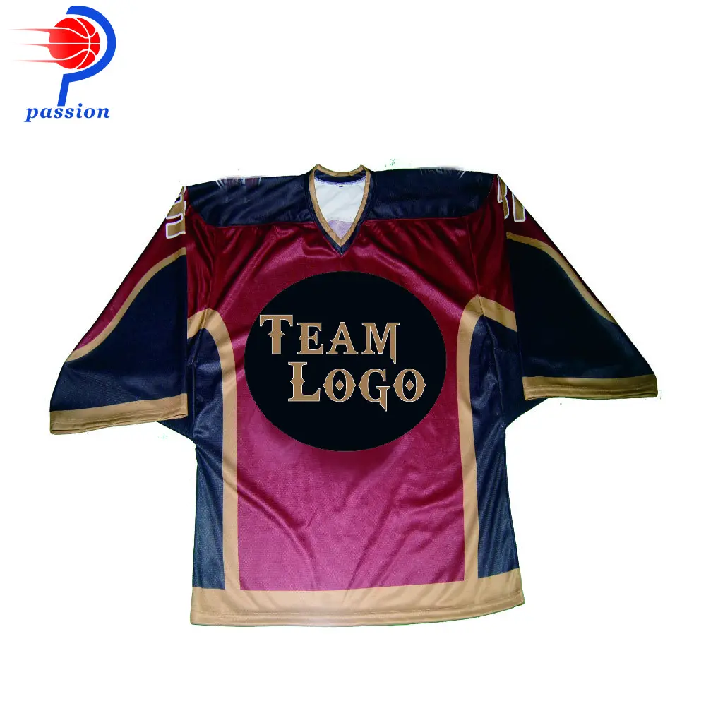 MOQ 5 pcs $40 each Factory Wholesale Price Maroon Hockey Goalie Jersey Shirts For Games | Спорт и развлечения