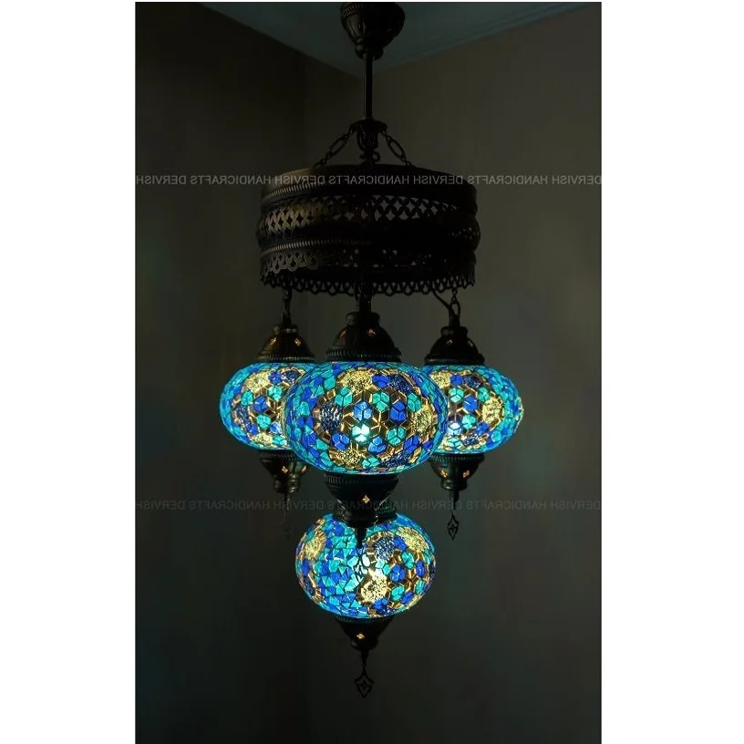 Удивительная Турецкая мозаичная люстра старинный декоративный потолочный