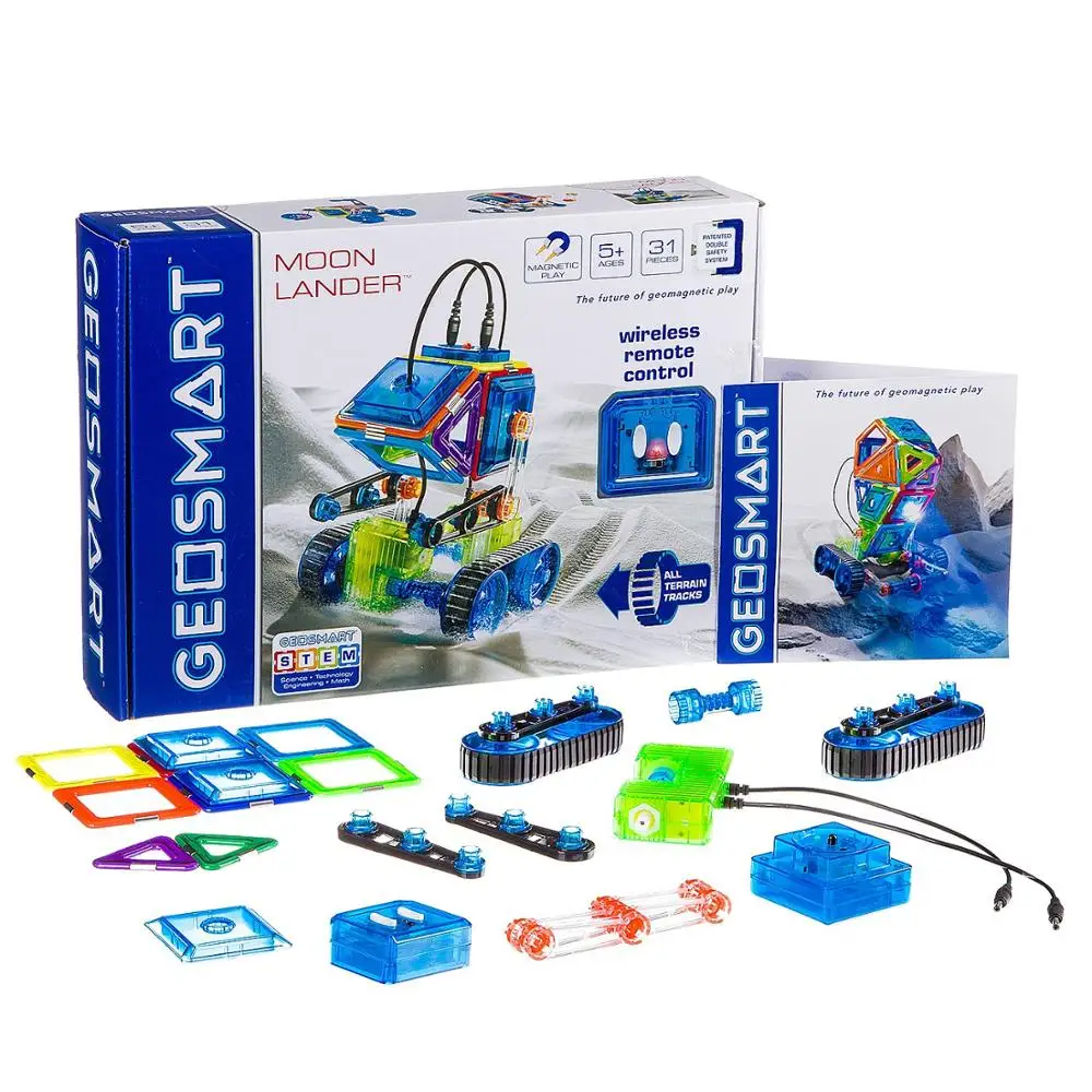 Магнитный конструктор Geosmart Лунный модуль на гусеничном ходу с ик- | Игрушки и