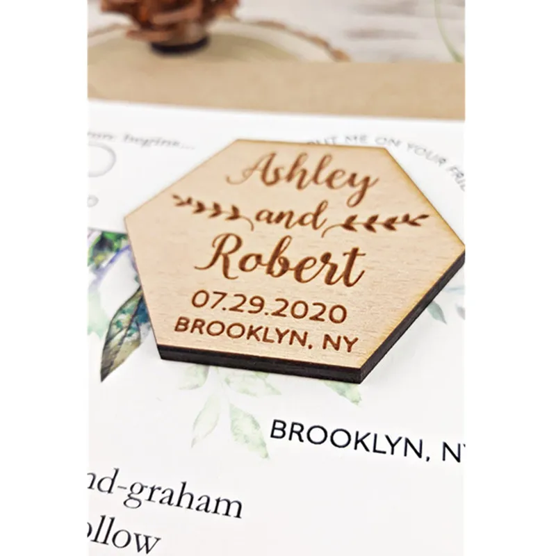 Магнит для сохранения даты деревянные подарочные магниты свадьбы на заказ