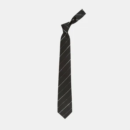 

Gray Striped Black Silk Tie 67828479