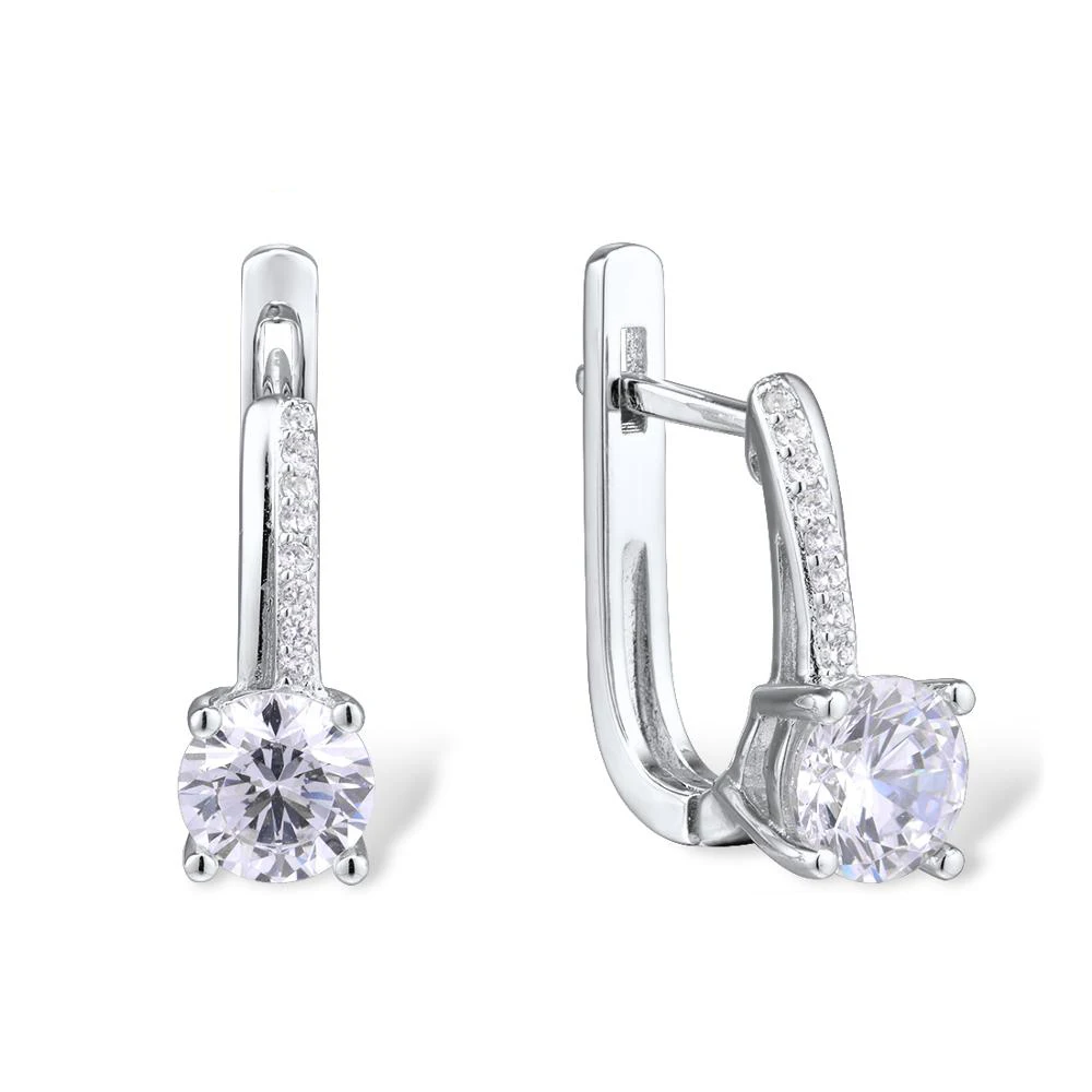 

Sparkling White Silver Earring