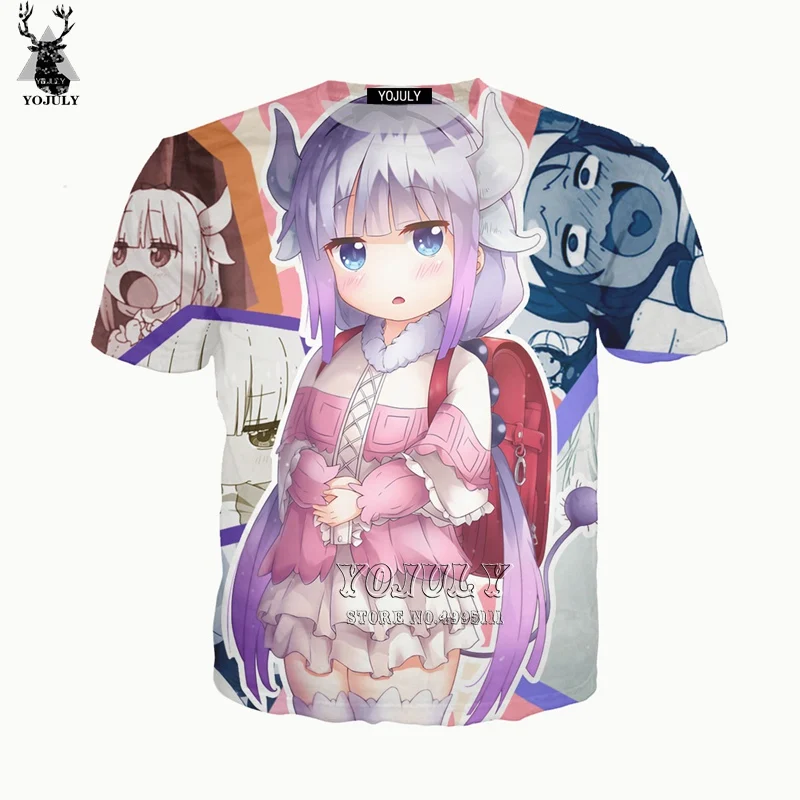 YOJULY 3D принт для женщин и мужчин аниме Miss Kobayashi драконы горничной Kawaii Девушка Eruma