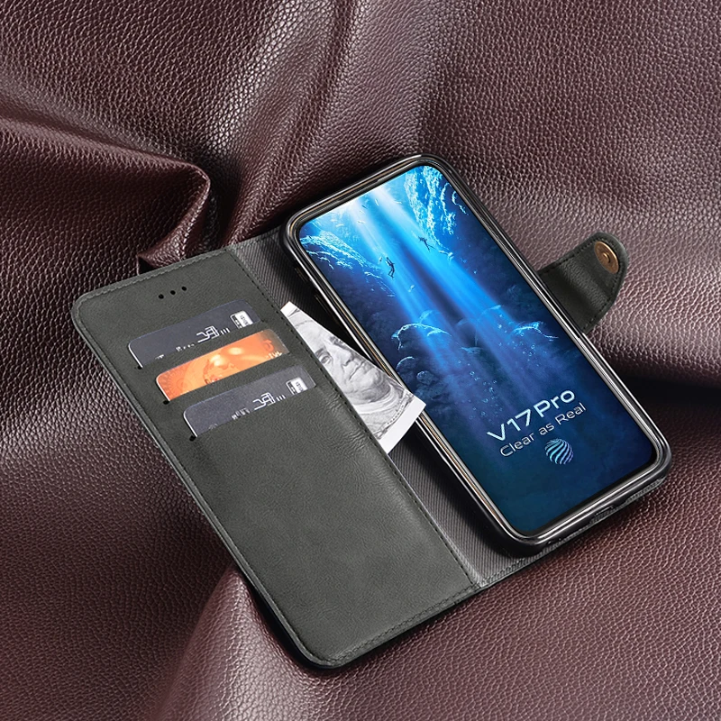 Флип чехол для vivo V17 Pro Чехол телефона из искусственной кожи магнитный