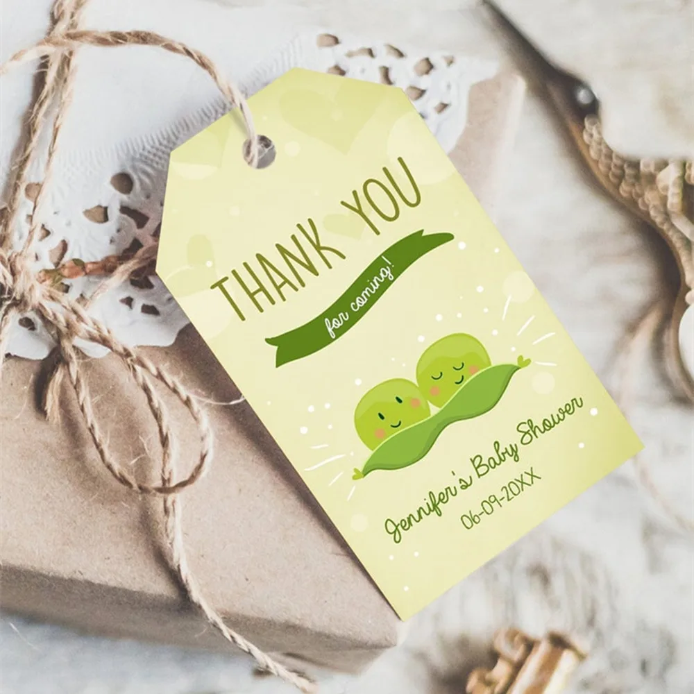 Бирка для подарков на заказ бирка подарка двух Горохов в капсуле душа зеленых