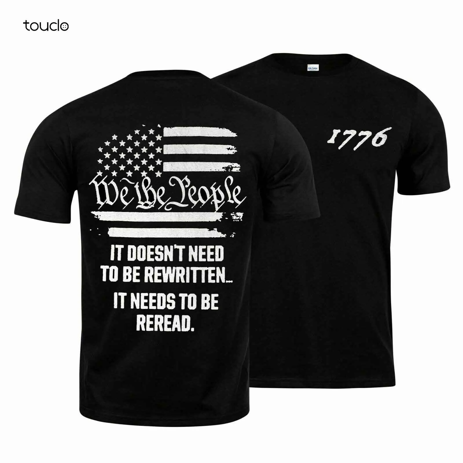 1776 - WE THE PEOPLE патриотическая Американская футболка полный размер | Мужская одежда