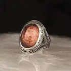 Мужское серебряное кольцо ручной работы с искусственным камнем, сделанное в Турции