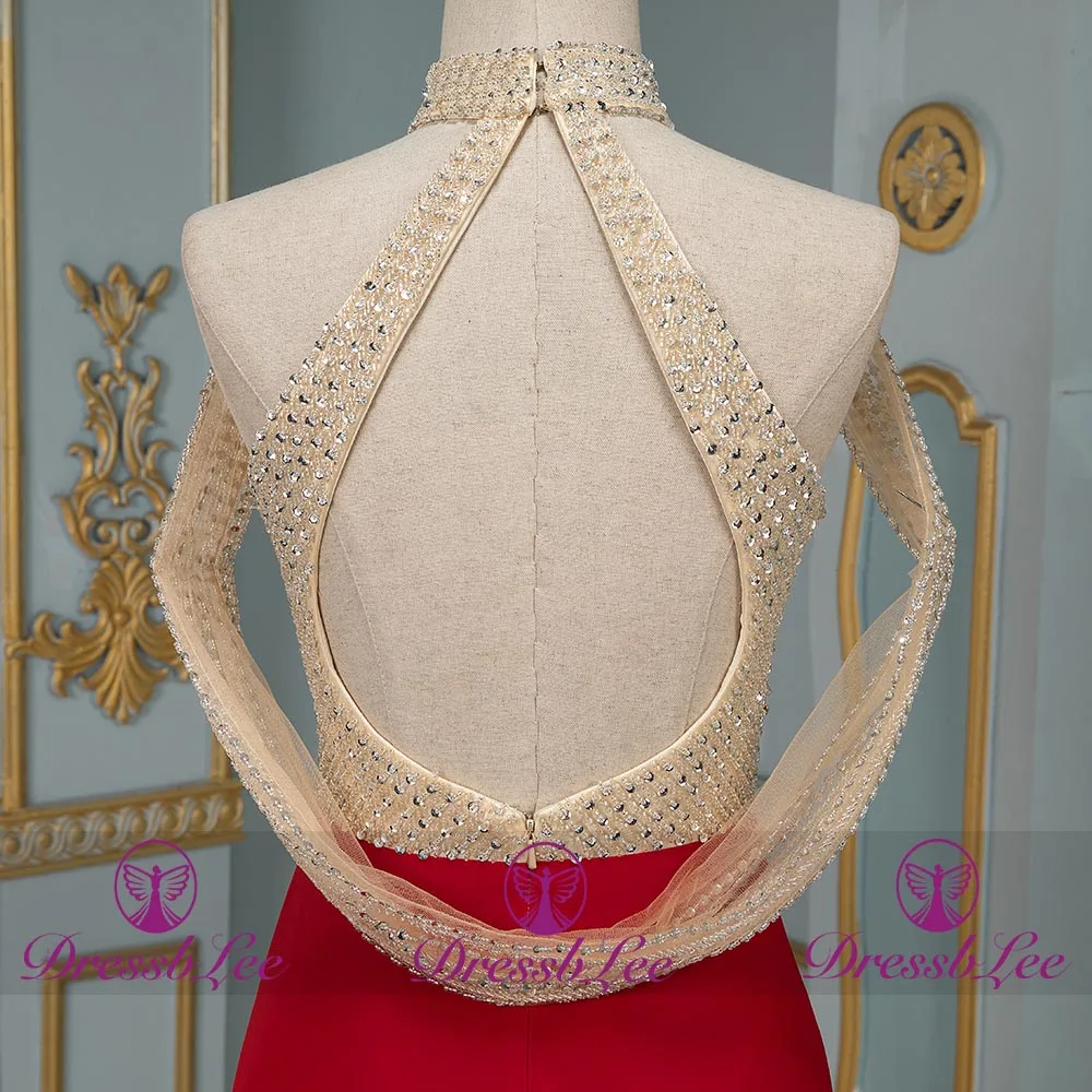 2020 new arrival charming mermaid evening dress full crystal dubai muslim mermaid evening dress plus size party dress