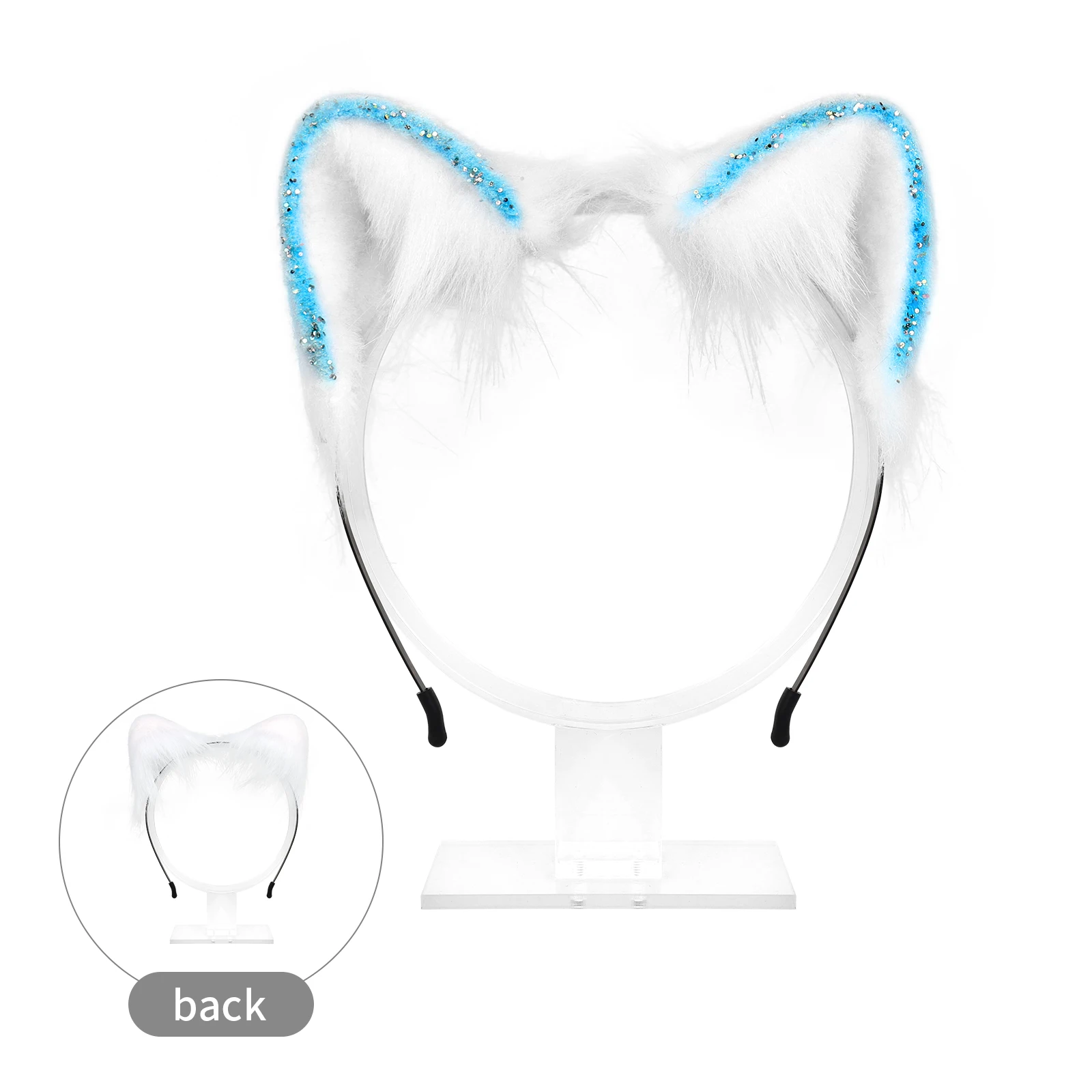 

JUNBOON Handmade Faux Fur Fox Cat Ears Headband Halloween Christmas Cosplay Party Costume Accessories Hair bands