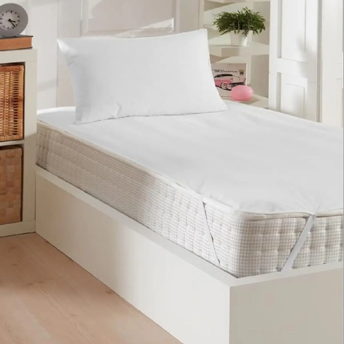 

Waterproof Baby Mattress Pad Cover 60x120cm Anti Mites Baby Bed Sheet White Bed Protector Mattress Protector Elastic Belt Fix