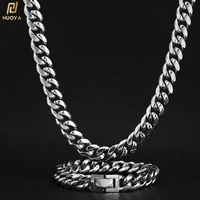 hip hop cuban curb link mens miami stainless steel 18k gold plated chain necklace jewelry gift for him