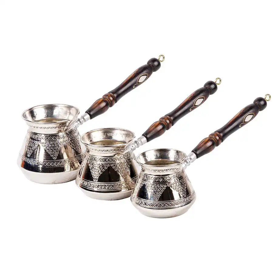 Кофейник с медной гравировкой большой кофейник ручной работы деревянной ручкой