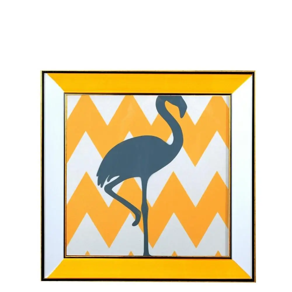 

Canvas Print Glass Acrylic Metallic Framed Gray Flamingo 51 * 51 cm