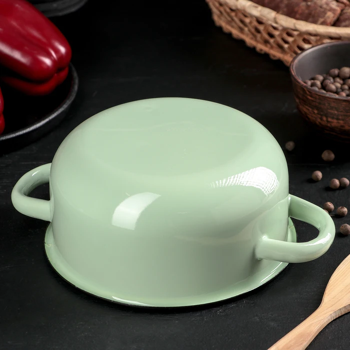 Кастрюля 1 5 л металлическая крышка цвет зелёный | Дом и сад