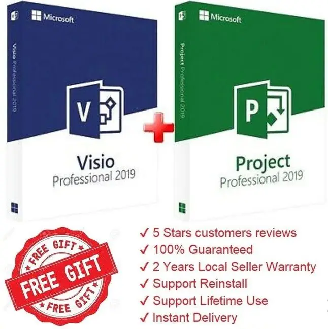 

Microsoft Project 2019 Professional Digital / VISION 2019 Professional Digital / Licence Key 32/64Bit Global All Languages