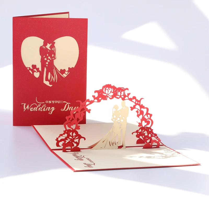 

3D Wedding Invitations Cards Valentines Day Gift with Envelopes Personnalisable Laser Cut Birthday Cards Thank You Cards Blank