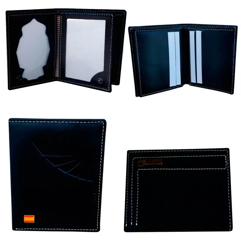 Бумажник модель знака национальной полиции чёрный цвет изготовленный из