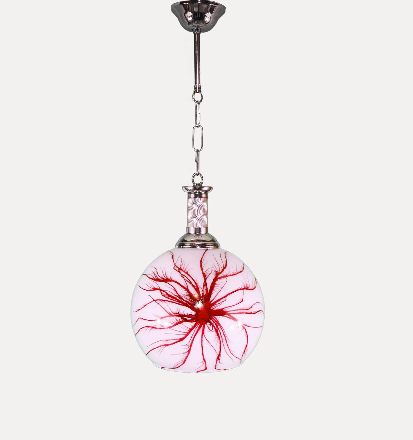 

Senay Lightning, Single Glass Chandelier-White Red