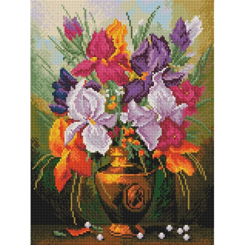 &quotIrises&quot Diamond Mosaic on the stretcher 30*40. Snow White. 509-st-s | Дом и сад