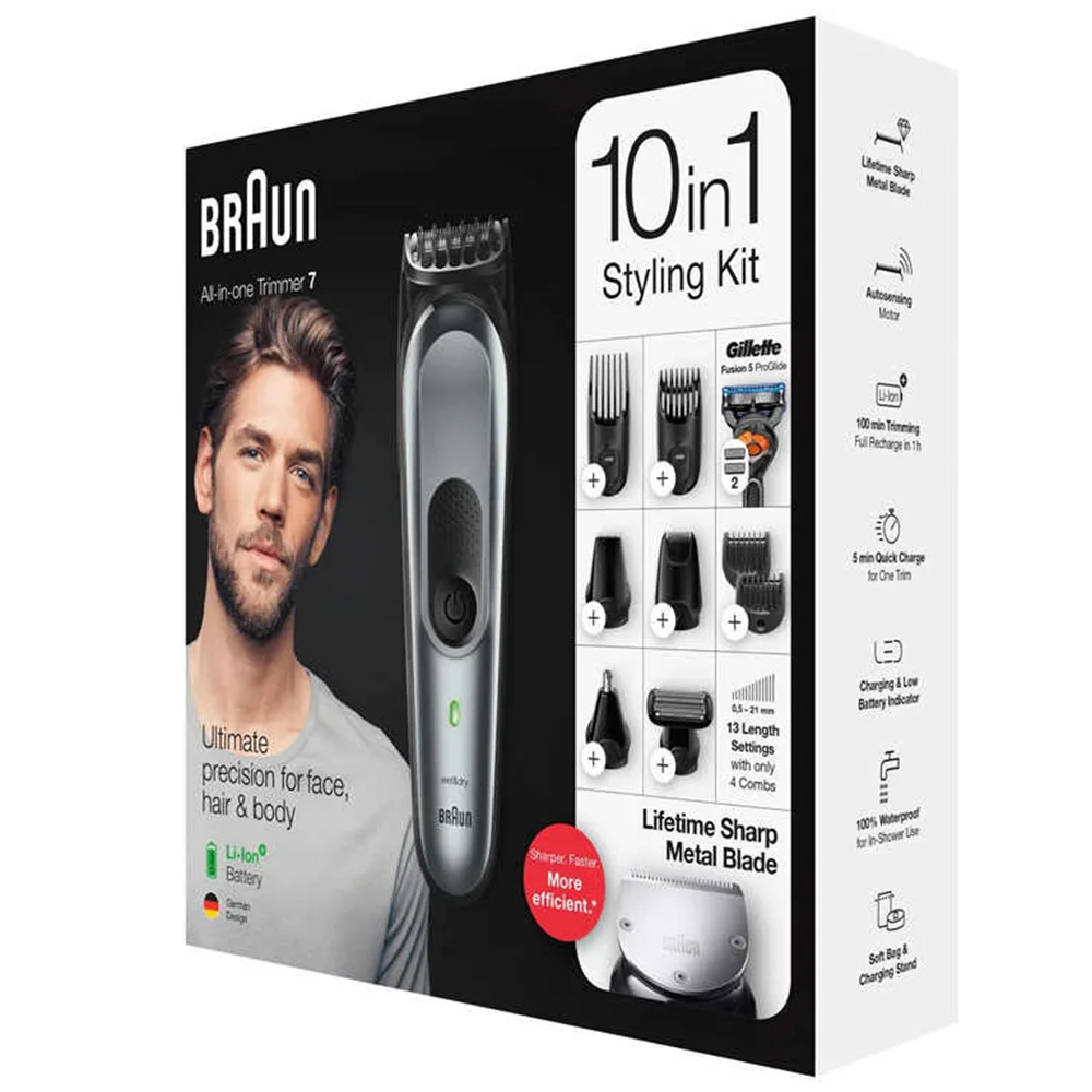 Набор триммеров для бороды и волос Braun MGK 7221 10 в 1 набор Gilletfe fuida 5 ProGlide 4 расчески все