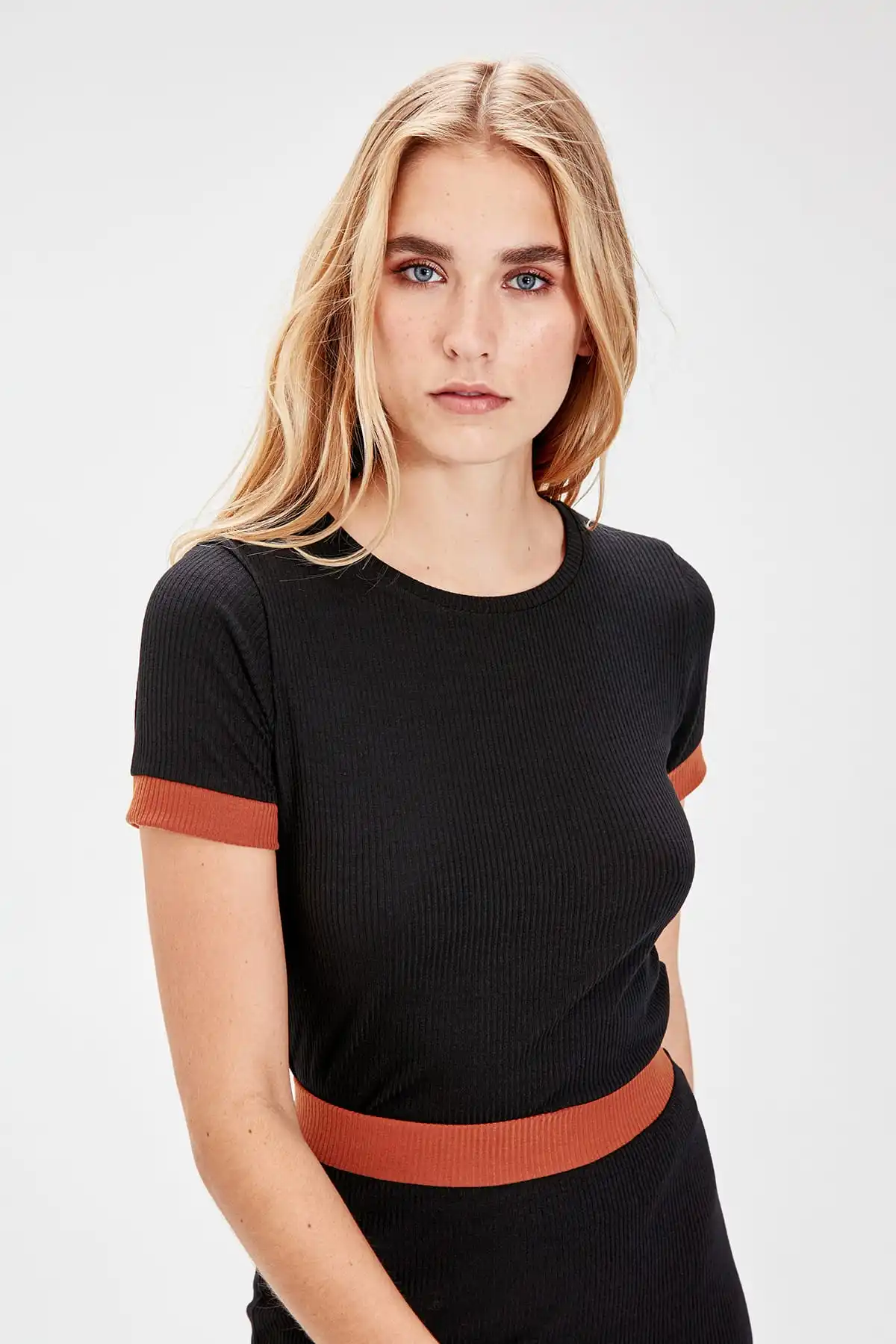 Черная трикотажная блузка TWOAW20BZ0186|Блузки| |