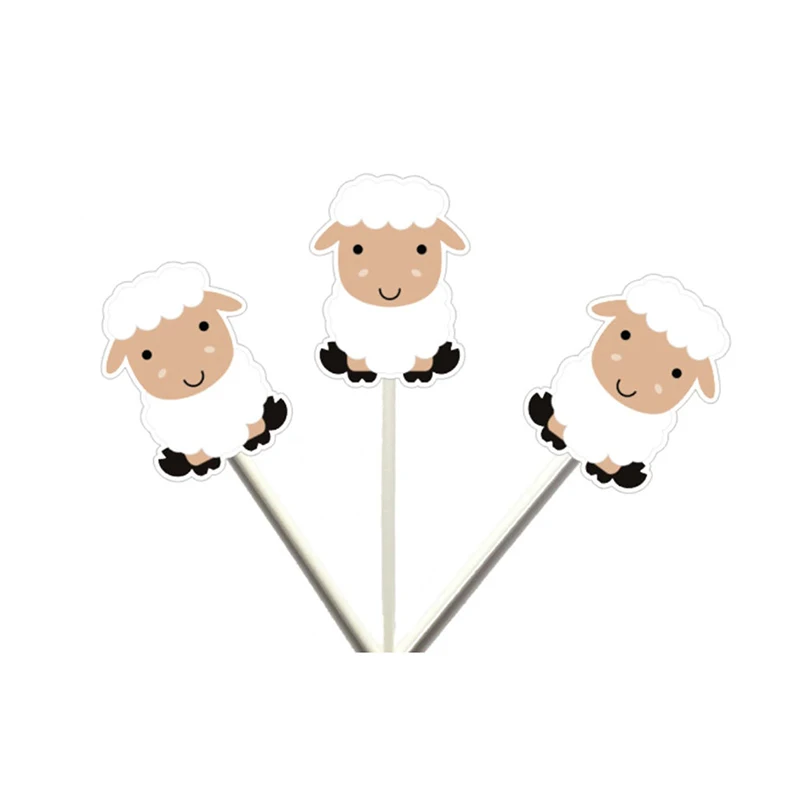 

Sheep Cupcake Picks Farm Animal Cupcake Toppers Farm Birthday Cupcake Toppers-24pcs
