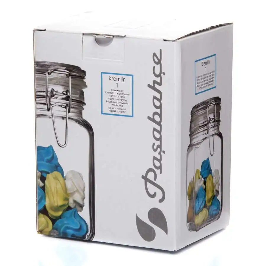 Банка с металлической клипсой КРЕМЛИН объем 1050 мл|Бутылки и банки для хранения| |