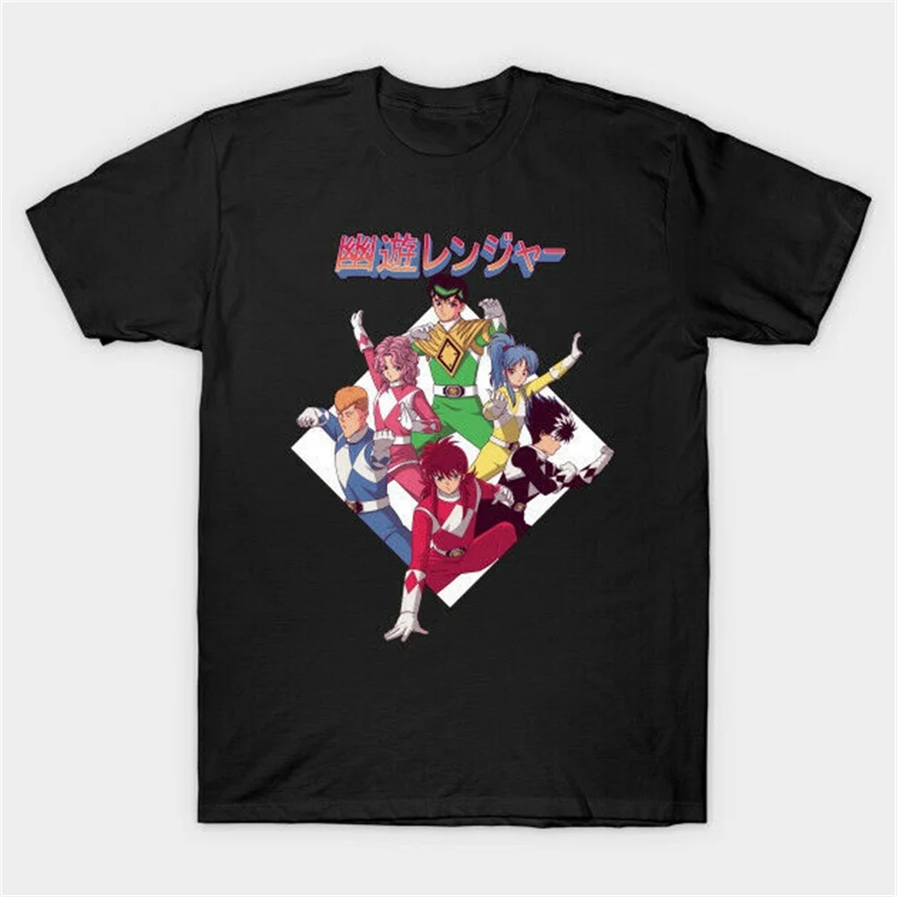 

Super Sentai Yu Yu Hakusho Ranger Hero Mashup Anime Funny Black T-shirt S-6XL the new Fashion diy print everyday
