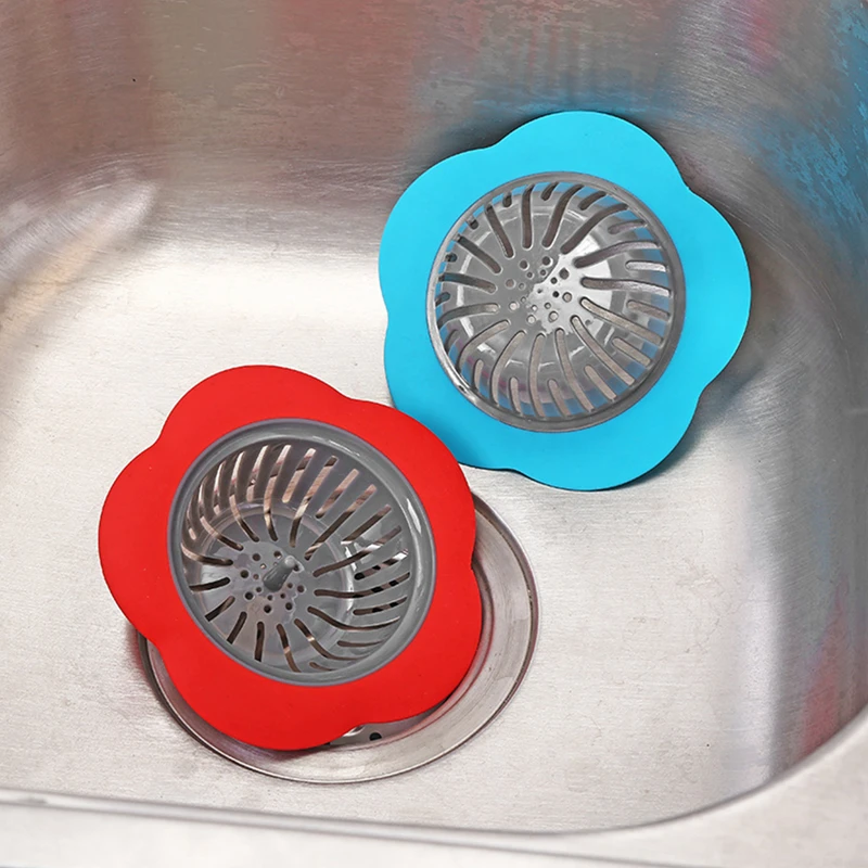 

Creative Flower Filter Mesh Kitchen Sink Filter Bathroom Bathtub Drain Hole Filters Floor Drain Cover Hair Catcher Anti-clogging