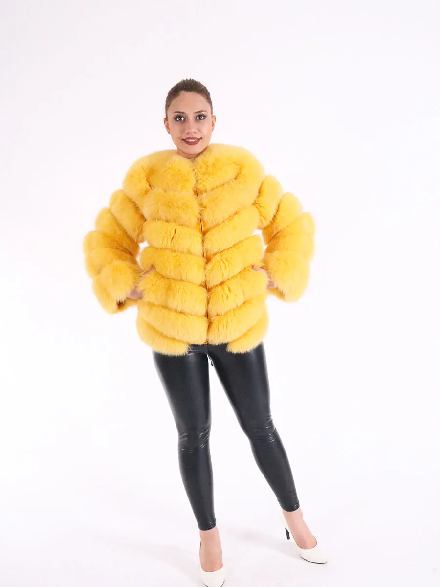Fashion winter warm fur  coat natural fox fur coat real fox fur jacket winter thick warm coat 2021