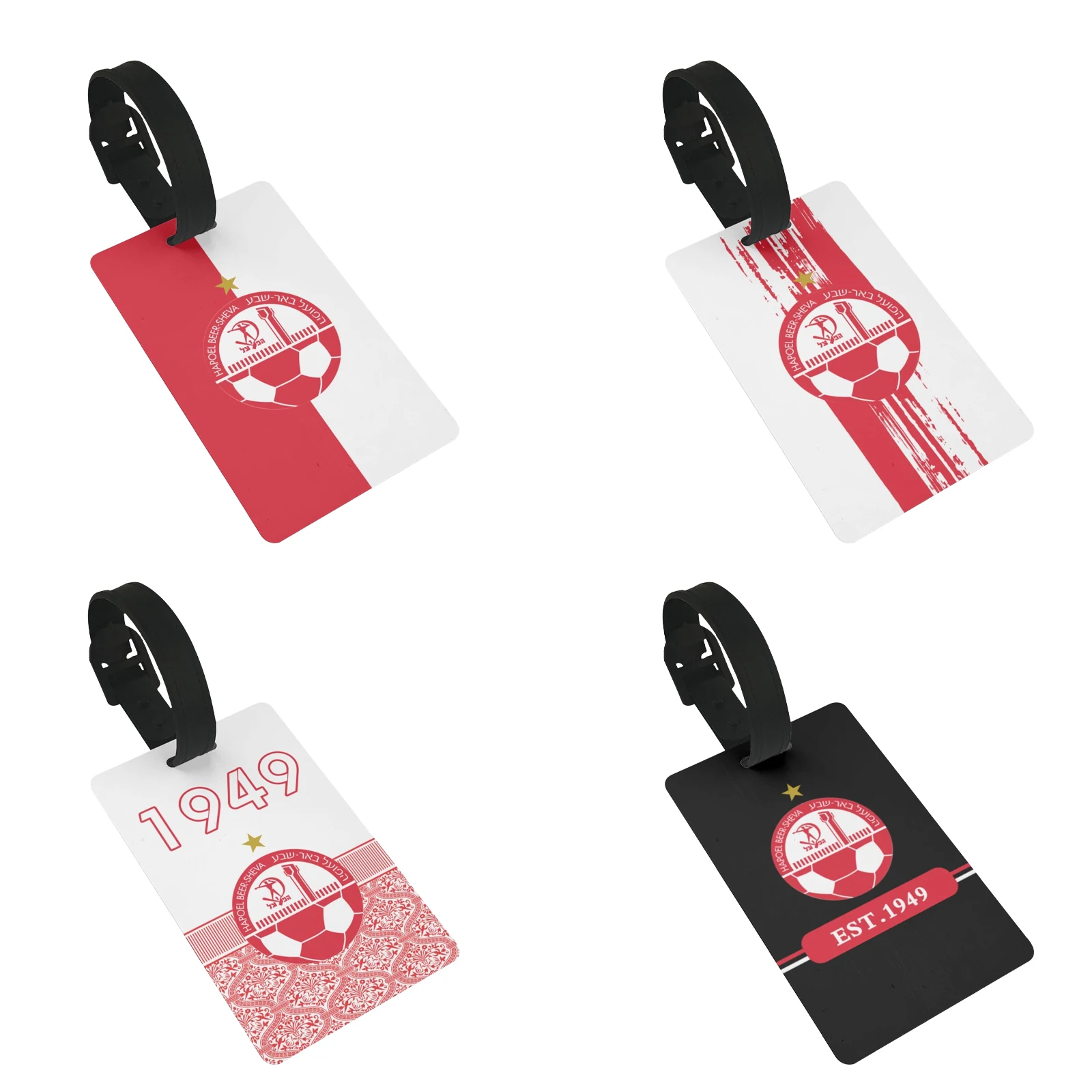 

Israel Hapoel Beer Sheva Fc Luggage Tag Privacy Cover ID Label Loop and Address Card for Travel Bag Suitcase