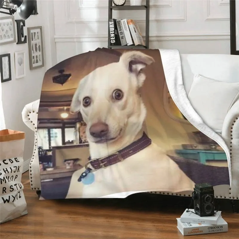 

Custom Blankets Pet Portrait Fleece Throw Blanket for Sofa Pets Personalized Photo Flannel Blankets Gift Home Decor Dropshipping