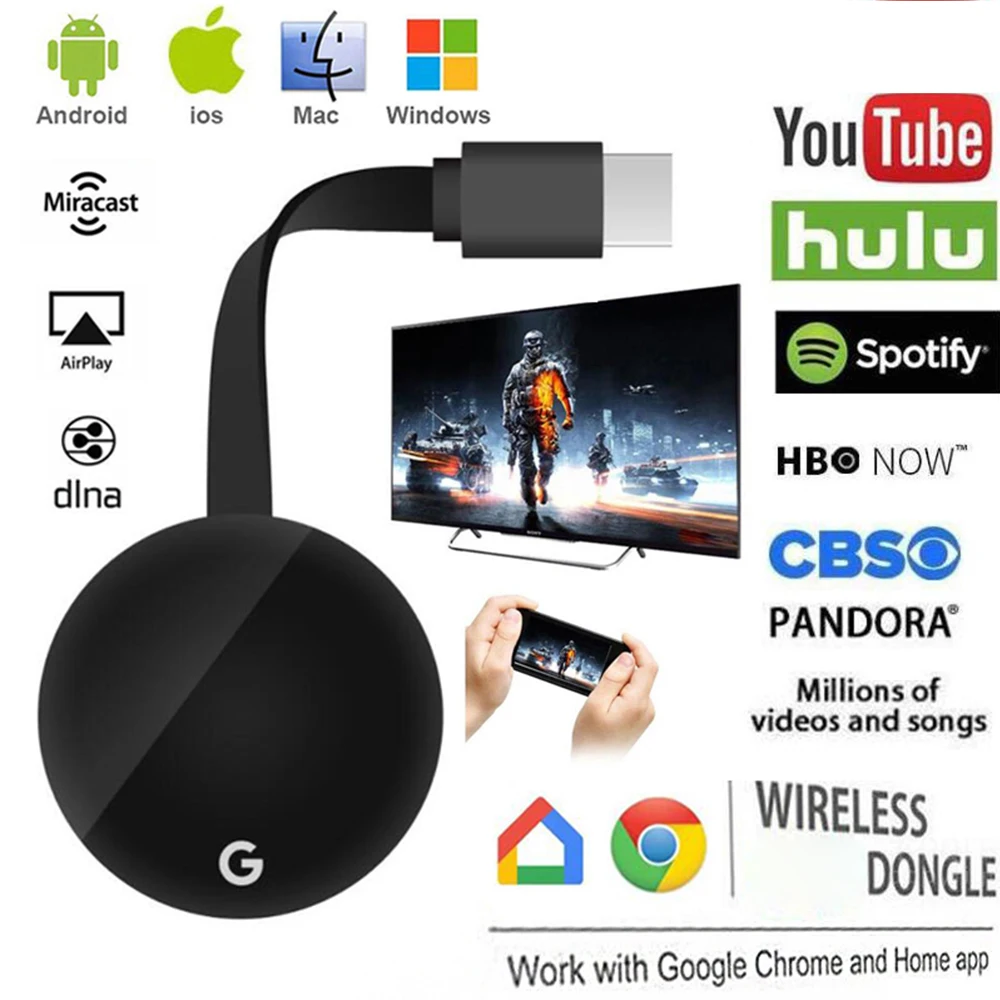 Новый Wi Fi Беспроводной Дисплей ключ ТВ палка ручной стабилизатор для Google Home Ultra HD