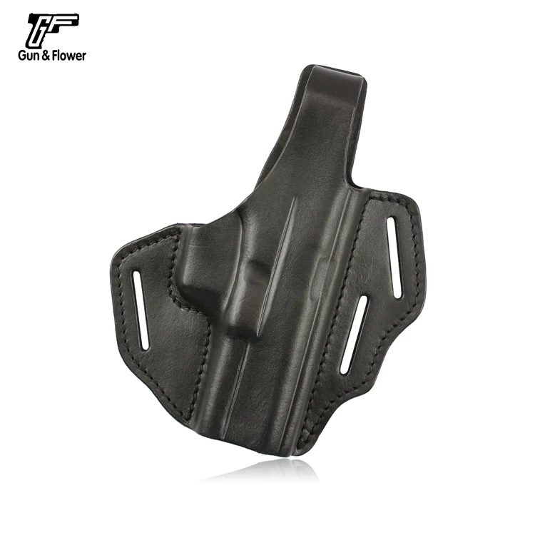 Black Color Gunflower черный 3 слота большой палец кожаный кобура открытый намордник Глок 17 пистолетный мешочек пистолеты чехол - Color: Black Color