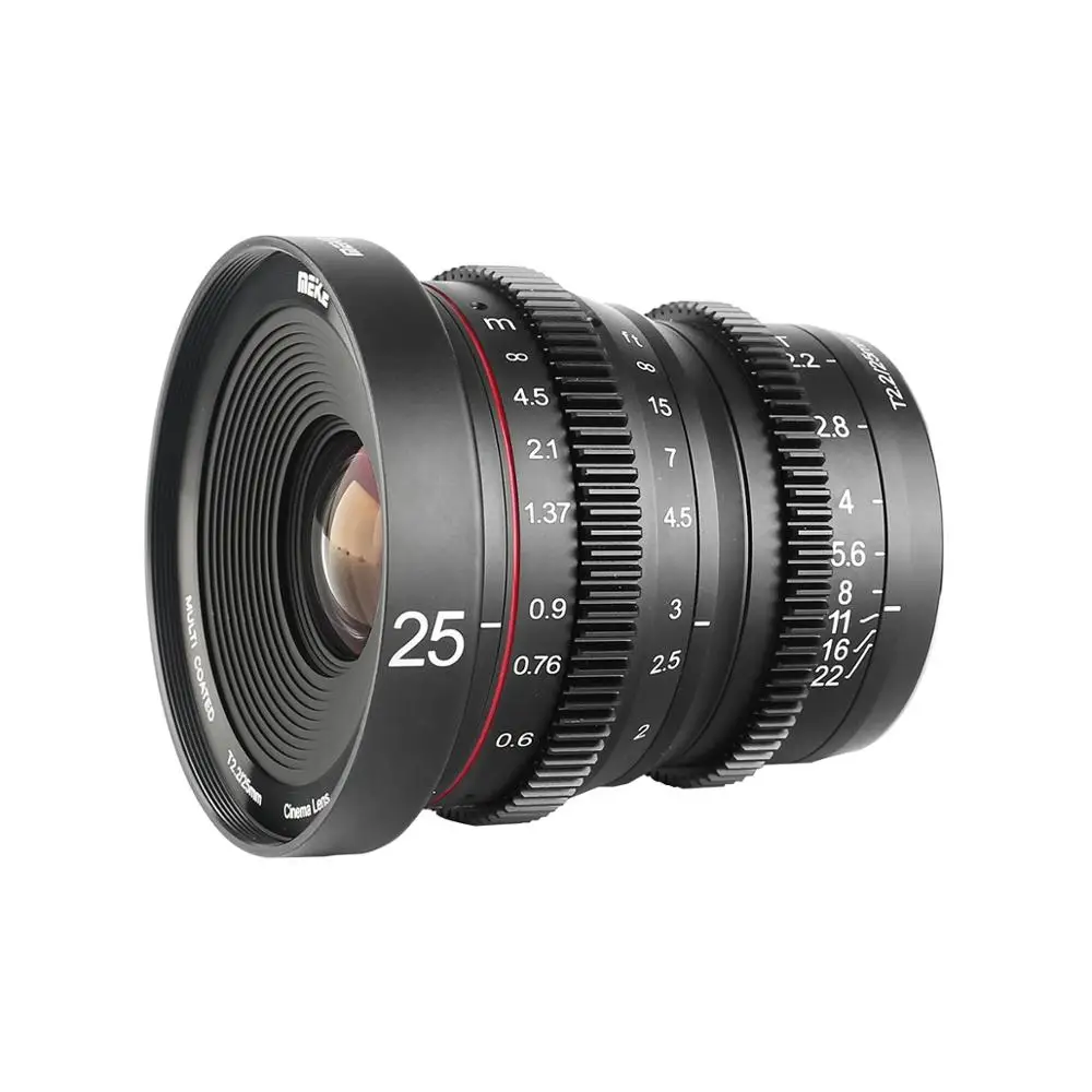 Асферический объектив Meike MK 25 мм T2.2 с ручной фокусировкой линза Cine для микрофона