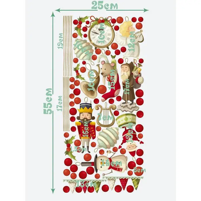 Интерьерные наклейки 'С Новым годом' 25х55 см малиновый (комплект из 2 шт) | Дом и
